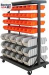 Rolling Storage Bin Rack & Parts Organizer, 7-TIER Dual-sided Cart Shelving. Fixed Price $412.00.