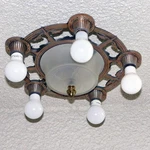 Vintage Flush Or Regular Mount Machine Ceiling 7 Light Fixture. Fixed Price $325.00.