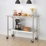 Trinity Stainless Steel Prep Kitchen Cart Rolling Work Top Adjustable Shel. Fixed Price $223.00.