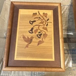 Creative Designs Framed Wood Inlay Marquetry Wall Art Hummingbird Floral. Fixed Price $40.00.