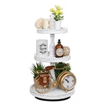 Ikee Design Rotating 3 Tier Display Tray Stand Countertop, Wooden Round Beade.... Fixed Price $53.94.