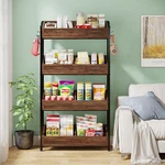 4-TIER Retail Display Shelf, Tall Snack Rack, Concession Chip Stand With Storage. Fixed Price $109.99.
