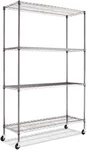 Heavy-duty 48" Wire Shelving Unit With Casters Black Anthracite Finish. Fixed Price $190.99.