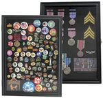 Large 19X 14 Pin Display Case Medal Shadow Box With 98 Uv Protection For Mili.... Fixed Price $74.79.