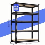 Metal & Wood Freestanding Shelving Unit, 5 Shelves, 2000 Lbs, 60 In, Black. Fixed Price $92.79.