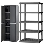 Sterilite 5 Shelf Plastic Storage Unit & Garage Pantry Cabinet, Gray. Fixed Price $215.97.