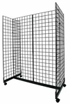 Wire Grid Gondola Unit Black 48" X 66" H 24" Display Rack Casters Rolling. Fixed Price $169.99.