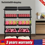 55.12IN Fruit Vegetable Snack Shelf Tiers Retail Display Racks Market Shelving. Fixed Price $229.21.