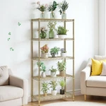 5-TIER Wire Shelving Unit Heavy Duty, Adjustable, Gloss Gold & Modular. Fixed Price $65.59.