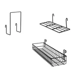 Wall Grid Panel Hanging Basket With Hooks,bookshelf,display Shelf,hook Rack,w.... Fixed Price $25.97.