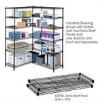 Safco 36"X18" Industrial Extra Shelf Pack Black. Fixed Price $134.29.