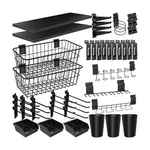 Slatwall Accessories Kit, 43-PIECE, W/ Hooks Shelves Baskets, Black. Fixed Price $71.57.