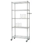 Trinity Basics Ecostorage Pantry Rack W/ Wheels, 5-TIER Chrome Steel Wire. Fixed Price $94.99.