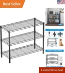 Industrial-style 3-TIER Black Powder-coated Wire Shelving Unit For Home & Office. Fixed Price $132.98.