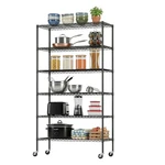 Wire Shelving Unit With Wheels Steel 6 Tier Heavy Duty Layer Rack 18X45X82 Inch. Fixed Price $109.99.