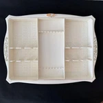 Vintage Oneida Flatware Storage Tray Insert Cream Gold Silverware Organizer. Fixed Price $22.79.