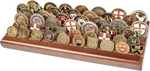 Military Challenge Coins Display Holder Solid Wood 6 Rows Rack Case Holds 42 .... Fixed Price $23.95.