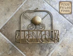 Vintage Farmhouse Gold Wire Hanging/standing Basket Shelf Decor 8 X 7 5". Fixed Price $33.00.