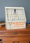 Vintage Marx Paint Brush Store Counter Display Case Antique Metal Cabinet. Fixed Price $259.99.