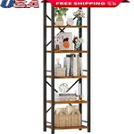 Tall 6-SHELF Bookcase Industrial Storage Display Rack Slim Design Easy Assembly. Fixed Price $56.23.