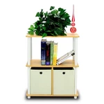 Storage Rack 3 Tier Multipurpose Shelving Unit Bookshelf 2 Bins Beech Furinno. Fixed Price $46.99.