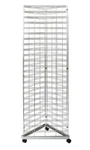 Slat Grid Triangle Tower Display Rack Casters Rolling Castors Chrome 2' X 6. Fixed Price $179.95.