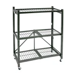 Origami R3 General Purpose Foldable 3-TIERED Shelf Storage Rack & Wheels, Pewter. Fixed Price $112.99.