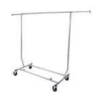 Clothing Rack Rolling Folding Single Bar Rail Salesman Sample Garment Display. Fixed Price $80.95.