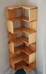 20INCHX6X6 Tall Knick Knack Shelving Unit, 5 Shelves, Brown Medium Wood Tone. Fixed Price $44.95.