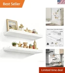 Versatile 17 Inch Rustic Wood Floating Shelves - 2 Count For Easy Space Storage. Fixed Price $21.59.