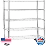 Retailer Basics 5-SHELF Adjustable Heavy Duty Storage Shelving Unit On 4 Wheel. Fixed Price $126.88.
