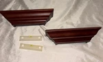 Burnes Home Accent Set Floating Wood Wall Shelves Crown Molding Look 12" Brown. Fixed Price $34.99.
