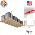 Durable White Ceiling Storage Rack 33X34 In. Heavy-duty Garage Shelf Solutions. Fixed Price $75.14.