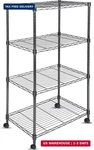 Whitmor 4 Tier Shelving Unit, Adjustable Storage Shelves With Wheels, Wire. Fixed Price $82.80.