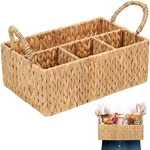 Divided Baskets With Handles, Storage Natural For Organizing Bathroom .... Fixed Price $48.05.
