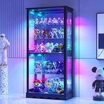 71" Tall Rgb Display Cabinet With Glass Doors And Adjustable Shelves For Figures. Fixed Price $215.99.