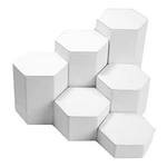 Mid Size White Leather Jewelry Display Stand Riser Set - 6 Pieces. Fixed Price $38.24.