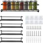 4PCS Wall Mounted Spice Rack Organizer Steel Seasoning Simple Style Storage. Fixed Price $20.98.