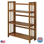 Casual Home 3-SHELF Stackable 27.5 Wide-chestnut Fold Bookcase. Fixed Price $150.30.