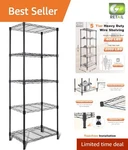Industrial-style 5-TIER Metal Shelving Unit, 400 Lbs/per Shelf, Easy Assembly. Fixed Price $79.95.