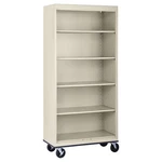 Sandusky Lee 5-SHELF Mobile Bookcase, 78"X36" Putty BM40361872-07. Fixed Price $764.80.