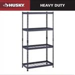 Husky 4-SHELF Metal Heavy-duty Adjustable Garage Storage Shelving Unit Black. Fixed Price $80.00.