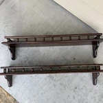 2 Vintage 36" Solid Wood Wall Shelves Spindle Gallery Rail Display Plate Groove. Fixed Price $139.00.