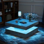 Modern Square Led Lighting Coffee Table Living Room Gray. Fixed Price $137.99.