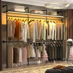 Open Box Wall Mounted Clothes Rack Industrial Pipe Closet System With Led Light. Fixed Price $152.99.