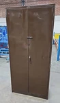 Refurbished Tennsco 2-DOOR 4-SHELF Lockable Leather Brown Storage Cabinet Clean!. Fixed Price $329.99.