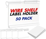 50 Pack Reusable Plastic Wire Shelf Label Holder, 6CM X 4CM Clip-on Design. Fixed Price $25.99.