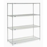 Nexel 5 Tier Chrome Wire Shelving Starter Unit 72"W 24"D 63"H. Fixed Price $341.70.