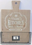 Macvad - Rustic Wood & Metal Wire Basket Rack W/label Holders Wall Hanging. Fixed Price $15.76.