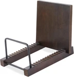 Vinyl Record Storage Holder Modern Album Display Solid Wood Stand With Black Met. Fixed Price $30.97.